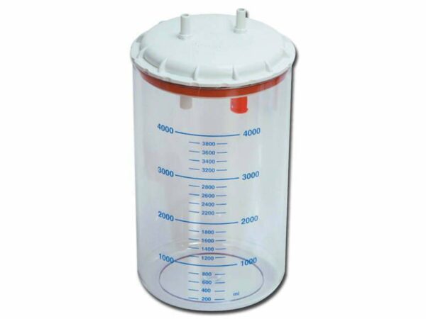 Vaso per aspiratore 4 litri con coperchio - autoclavabile a 121°C