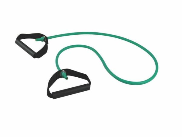 Tubo latex con maniglie per fisioterapia 125 cm x 2,0 mm - soft - verde