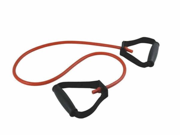 Tubo latex con maniglie per fisioterapia 125 cm x 2,5 mm - medio - rosso