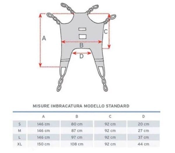 Imbracatura standard IM110 per sollevamalati - in rete - immagine 2