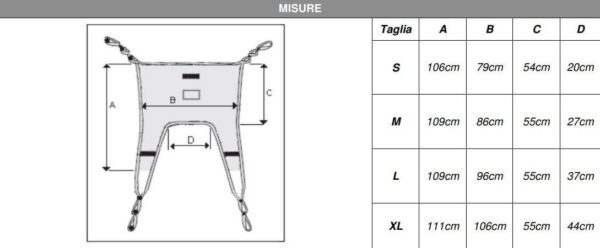 Imbracatura standard IM101 per sollevamalati - in tela - immagine 2