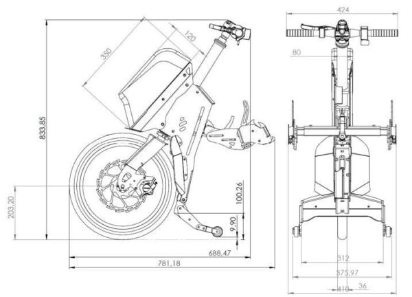 Tiboda – Propulsore anteriore per sedie a rotelle – potenza 400 W - immagine 2